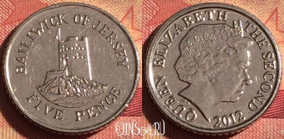 Джерси 5 пенсов 2012 года, KM# 105, 237i-087