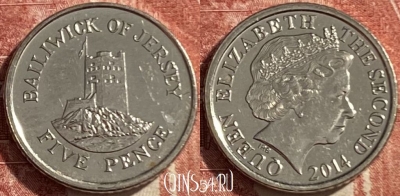 Джерси 5 пенсов 2014 года, 476р-009 ♛