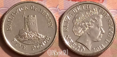 Джерси 5 пенсов 2014 года, магн., 411-079