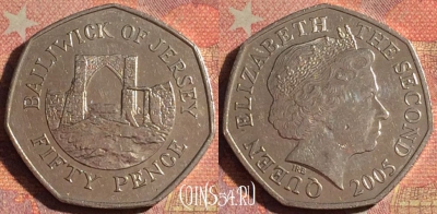 Джерси 50 пенсов 2005 года, KM# 108.2, 196i-054