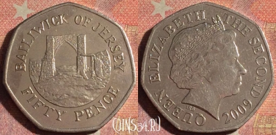 Джерси 50 пенсов 2009 года, KM# 108.2, 197i-060