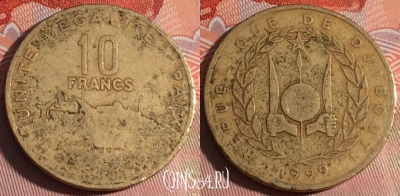 Джибути 10 франков 1999 года, KM# 23, 227a-137