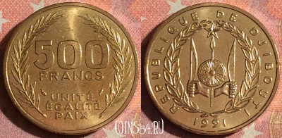 Джибути 500 франков 1991 года, KM# 27, UNC, 379-067