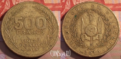Джибути 500 франков 2010 года, KM# 27, 105c-066
