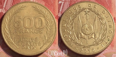 Джибути 500 франков 2010 года, KM# 27, b067-065