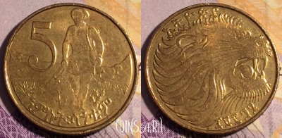 Эфиопия 5 центов 2004 года, KM# 44.3, 189a-084