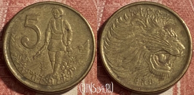 Эфиопия 5 центов 2008 года, KM# 44.3, 484р-133 ♛