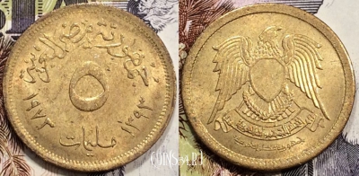 Египет 5 миллим 1973 года (١٩٧٣), KM# A432, 128-102