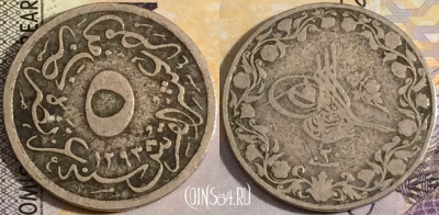 Египет 5/10 кирша 1876 года (١٢٩٣), KM# 291, 158-107