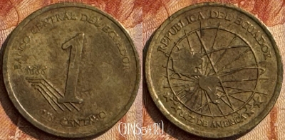 Эквадор 1 сентаво 2000 года, KM# 104, 286s-038