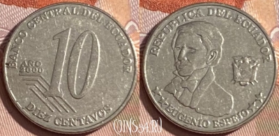 Эквадор 10 сентаво 2000 года, KM# 106, 173r-135