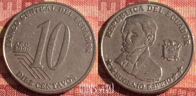 Эквадор 10 сентаво 2000 года, KM# 106, 319i-117