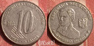 Эквадор 10 сентаво 2000 года, KM# 106, 408-080