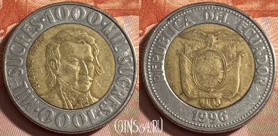 Эквадор 1000 сукре 1996 года, KM# 99, 489р-075