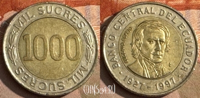 Эквадор 1000 сукре 1997 года, KM# 103, s191t-090