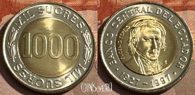 Эквадор 1000 сукре 1997 года, KM# 103, UNC, s509s-045