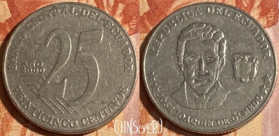 Эквадор 25 сентаво 2000 года, KM# 107, 282r-093