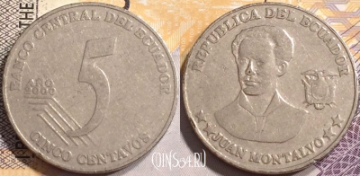 Эквадор 5 сентаво 2000 года, KM# 105, 137-109