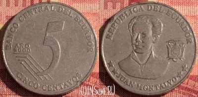 Эквадор 5 сентаво 2000 года, KM# 105, 306i-127