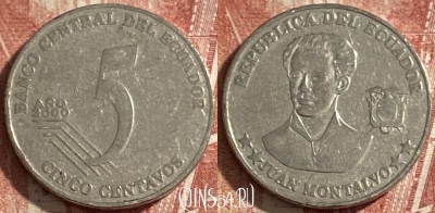 Эквадор 5 сентаво 2000 года, KM# 105, 484р-017