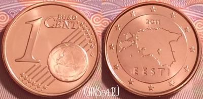 Эстония 1 евроцент 2011 года, KM# 61, UNC, 272j-067