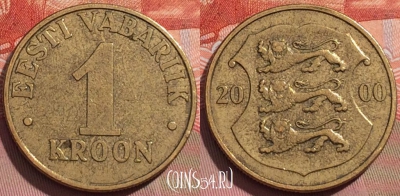 Эстония 1 крона 2000 года, KM# 35, 238a-041