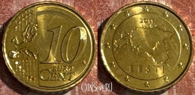 Эстония 10 евроцентов 2011 года, KM# 64, UNC, 507s-052