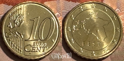 Эстония 10 евроцентов 2018 года, KM# 64, UNC, 508s-082