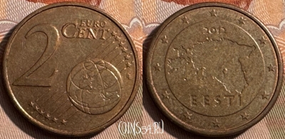 Эстония 2 евроцента 2011 года, KM# 62, 467s-497
