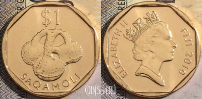 Фиджи 1 доллар 2010 года, KM# 123, UNC, 161-046