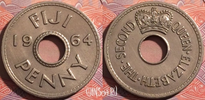 Фиджи 1 пенни 1964 года, KM# 21, a087-106