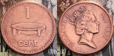 Фиджи 1 цент 1997 года, KM 49a, 117-063