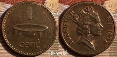 Фиджи 1 цент 1997 года, KM# 49a, s430s-023