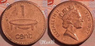 Фиджи 1 цент 1997 года, KM 49a, a111-083