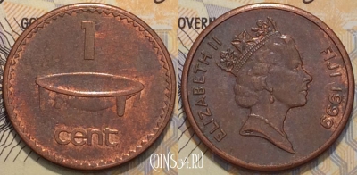 Фиджи 1 цент 1999 года, KM 49a, 118-049