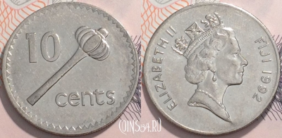 Фиджи 10 центов 1992 года, KM 52a, 118-125
