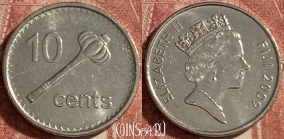Фиджи 10 центов 2009 года, KM# 120, 484р-117 ♛
