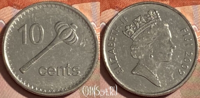 Фиджи 10 центов 2009 года, KM# 120, 489р-120