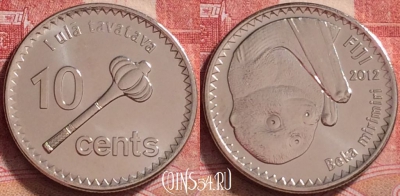 Фиджи 10 центов 2012 года, KM# 333, UNC, 265j-001