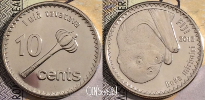 Фиджи 10 центов 2012 года, KM# 333, UNC, 161-053