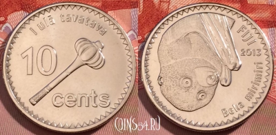 Фиджи 10 центов 2012 года, KM# 333, UNC, 245-143