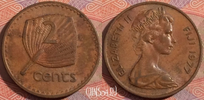 Фиджи 2 цента 1977 года, KM# 28, a138-086