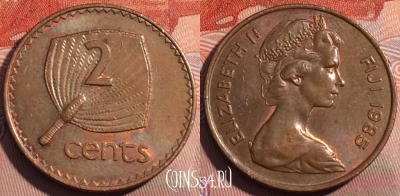 Фиджи 2 цента 1985 года, KM# 28, 253a-010