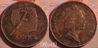 Фиджи 2 цента 1987 года, KM# 50, 112b-134