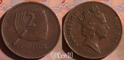Фиджи 2 цента 2001 года, KM# 50a, 320g-089