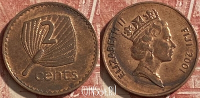 Фиджи 2 цента 2001 года, KM# 50a, 483р-042 ♛