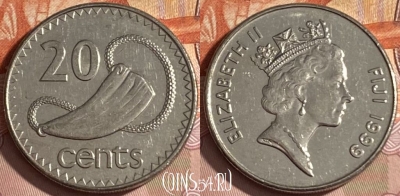 Фиджи 20 центов 1999 года, KM# 53a, 171r-021
