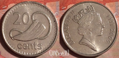 Фиджи 20 центов 2009 года, KM# 121, 078f-078