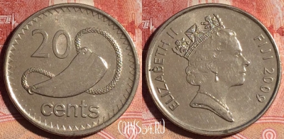 Фиджи 20 центов 2009 года, KM# 121, 133c-028