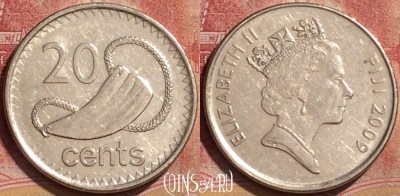 Фиджи 20 центов 2009 года, KM# 121, 182l-103